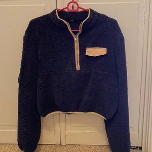 Fuzzy navy blue jacket